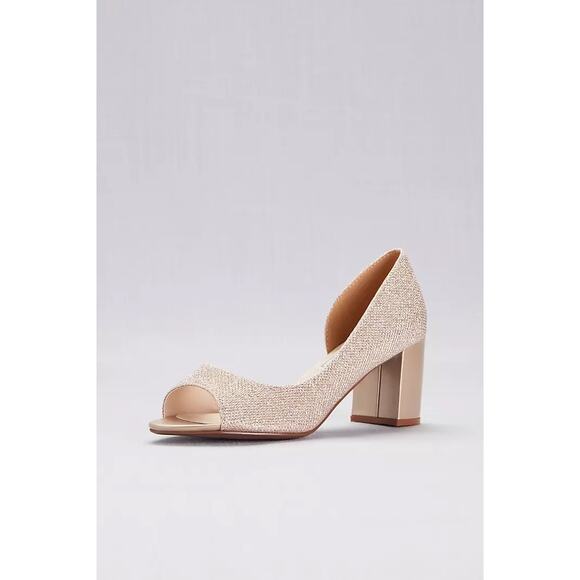 Joy Champagne Touch Ups Shoe - Classic Peeptoe d'Orsay Pump, Size 7 W - Picture 1 of 6